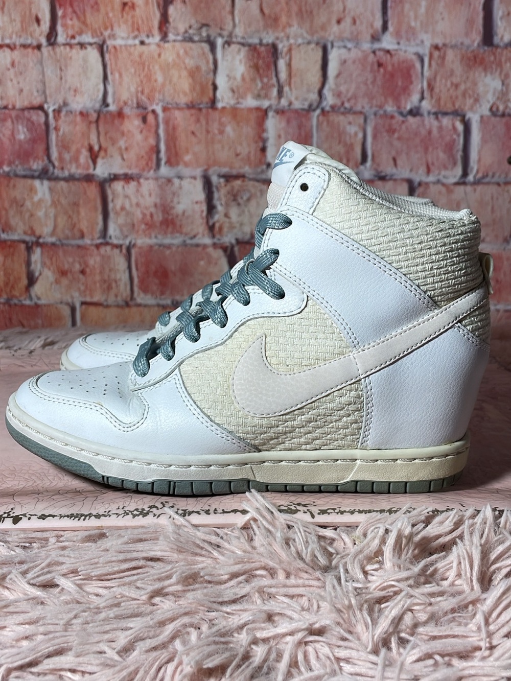 Nike Women’s High-Top Sneakers in White and Light Gray